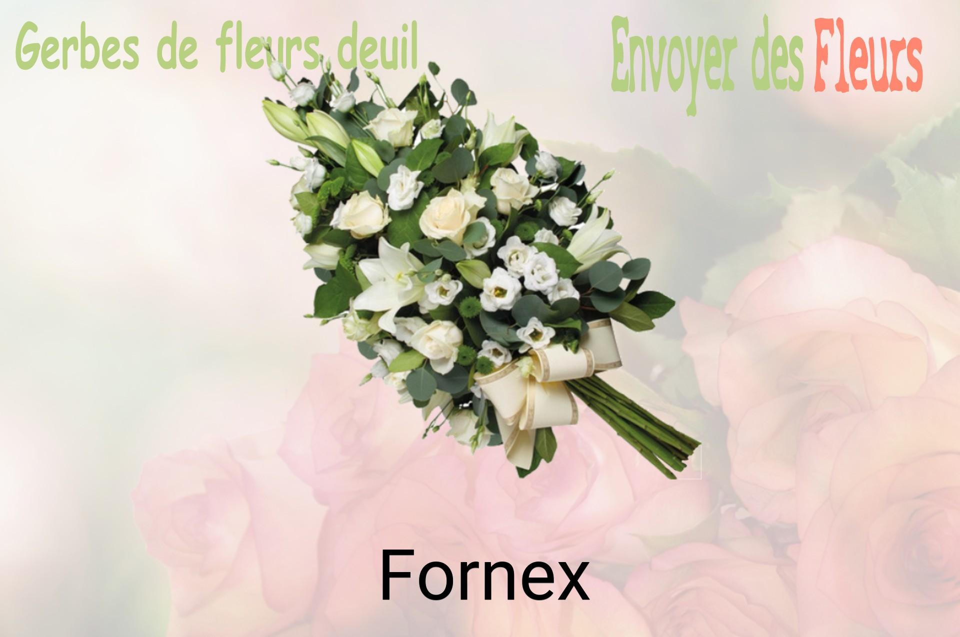 Gerbe de fleurs de deuil livrée à Fornex